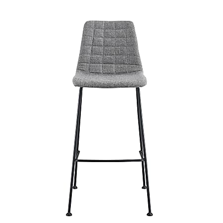 Eurostyle Elma-B Bar Stools, Light Gray/Matte Black, Set Of 2 Stools