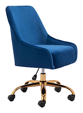 Blue suede shop office chair