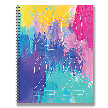 TF Publishing Large Weekly/Monthly Planner, 9" x 11", Paint Bright, January To December 2022