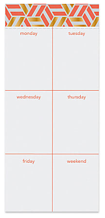 Office Depot® Brand Undated Weekly List Desk Calendar Pad, 4" x 9", Geometric, DX190674-005