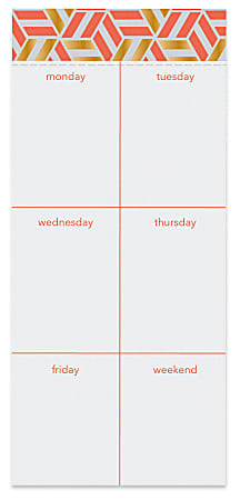 Office Depot® Brand Undated Weekly List Desk Calendar Pad, 4" x 9", Geometric, DX190674-005