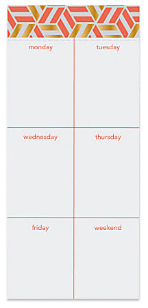 Office Depot® Brand Undated Weekly List Desk Calendar Pad, 4" x 9", Geometric, DX190674-005