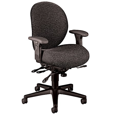 HON® 7600 Mid-Back Chair, 42 1/2"H x 27 1/8"W x 39"D, Black Frame, Gray Fabric