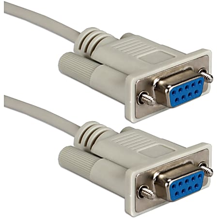 QVS Null modem cable DB 9 F to DB 9 F 10 ft - Office Depot
