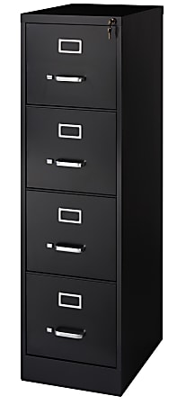 WorkPro® 22"D Vertical 4-Drawer File Cabinet, Metal, Black