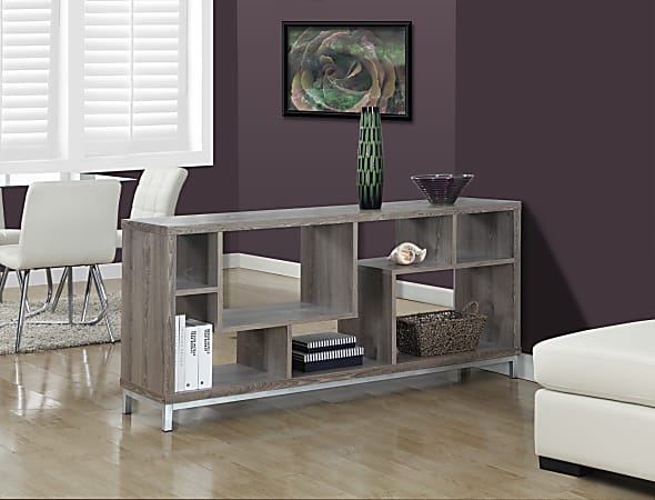 Monarch Specialties Open-Concept TV Stand For TVs Up To 60", Dark Taupe