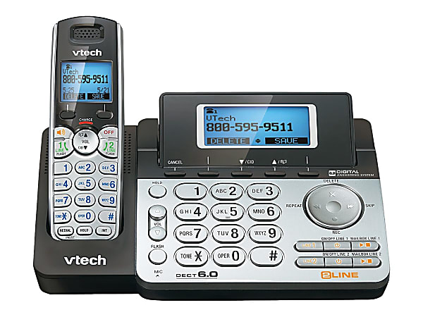Vtech DS6151 2-Line DECT 6.0 Cordless Speakerphone with Digital Answering System and Caller ID