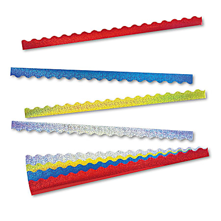 TREND Sparkle Terrific Trimmers, 2 1/4" x 39", Assorted Colors, Pack Of 40