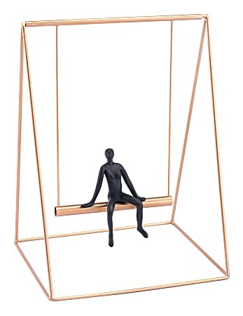 Zuo Modern Swing Sculpture, 14 7/16"H x 10 13/16"W x 8 3/4"D, Black/Gold