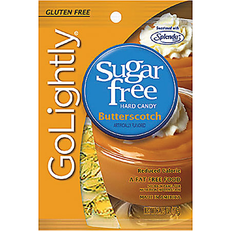 Hillside Candy Go Lightly Sugar-Free Candy For Diabetics, Butterscotch, 2.75 Oz Bag