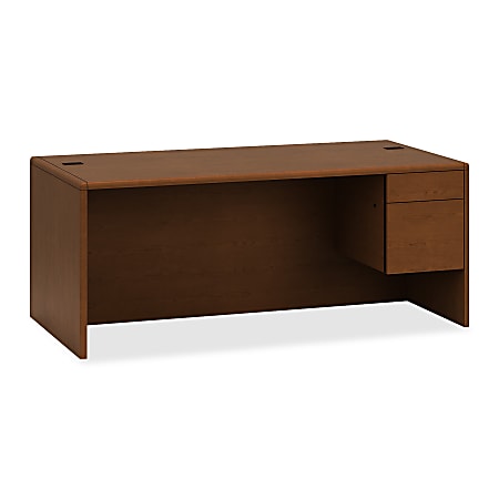 HON® 10700 Series™ Prestigious Laminate Single Right-Pedestal Desk, 29 1/2"H x 72"W x 36"D, Henna Cherry