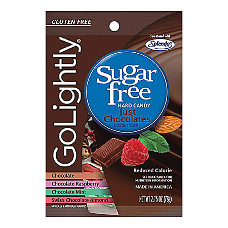 Hillside Candy Go Lightly Sugar-Free Candy For Diabetics, Chocolate, 2.75 Oz Bag