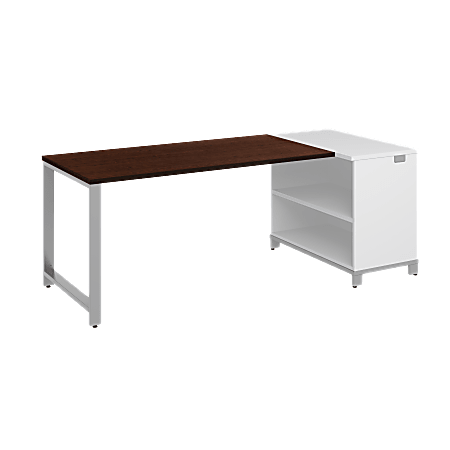 BBF Momentum 60" Desk With 30" Storage, 29 1/2"H x 79 1/2"W x 36"D, Mocha Cherry, Premium Installation Service