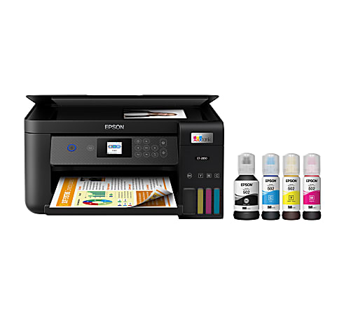 Epson EcoTank ET-2850 Wireless Color All-in-One Cartridge-Free Supertank Printer, Black - Refurbished