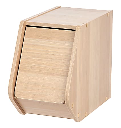 IRIS Modular Stacking Storage Box With Door, 12-1/16"H x 7-7/8"W x 15-5/16"D, Brown