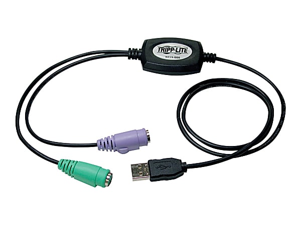 Eaton Tripp Lite Series Compact USB to PS/2 Keyboard/Mouse adapter PS/2 (F) to USB(M) - Keyboard / mouse adapter - USB (M) to PS/2 (F) - black