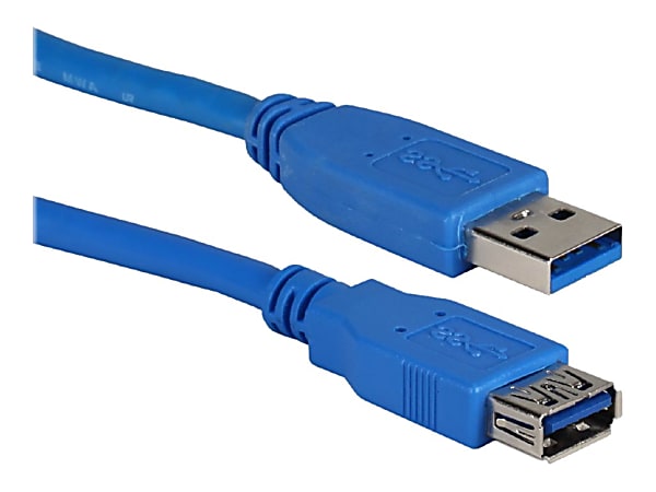 QVS - USB extension cable - USB Type A (F) to USB Type A (M) - USB 3.0 - 3 ft - blue