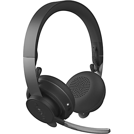 Logitech Zone Wireless Headset Stereo Wireless Bluetooth 98.4 ft 30 Hz 13  kHz Over the head Binaural Circumaural Omni directional MEMS Technology  Electret Condenser Noise Cancelling Microphone Noise Canceling - Office  Depot