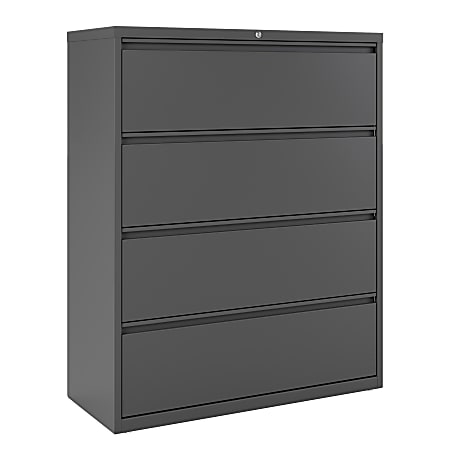 WorkPro® 42"W x 18-5/8"D Lateral 4-Drawer File Cabinet, Charcoal