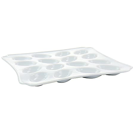 Martha Stewart Ceramic Deviled Eggs Serving Platter, 12”, White