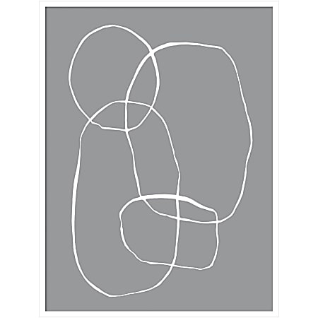 Amanti Art Modern Circles Light Gray by Teju Reval Wood Framed Wall Art Print, 31”W x 41”H, White