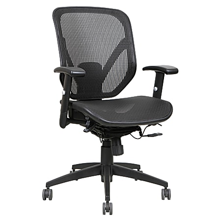 Lorell® Executive Mesh Mid-Back Chair, Black