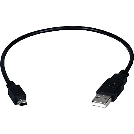Qvs Usb 2 0 Type A Male To Mini B Male Sync And Charger Cable 1 Ft Usb Data Transfer Cable For Pda Tablet Pc First End 1 X Type A Usb Second