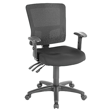 Lorell® Mesh/Fabric Low-Back Guest Chair, Black