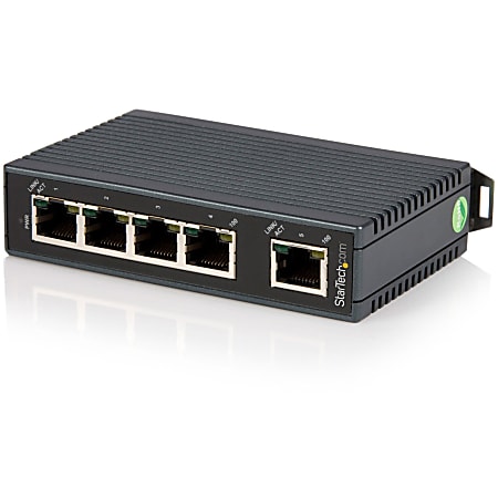 StarTech.com 5 Port Industrial Ethernet Switch - DIN Rail Mountable