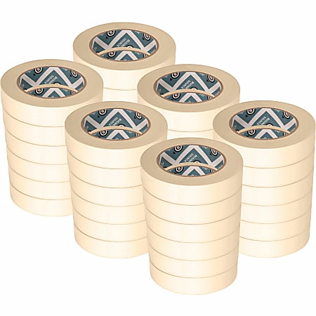 Business Source Utility-purpose Masking Tape - 60 yd Length x 1" Width - 3" Core - Crepe Paper Backing - 36 / Carton