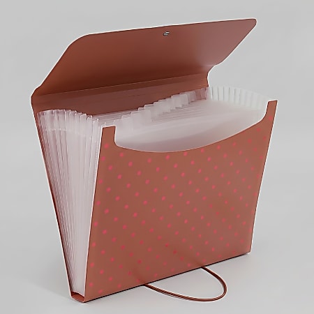 Office Depot® Brand 13-Pocket Poly Expanding File, Letter Size, Terra Pop