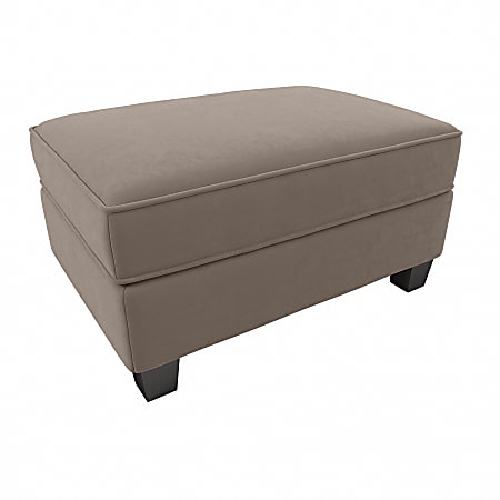 Bush® Furniture Stockton Storage Ottoman, Tan Microsuede Fabric, Standard Delivery