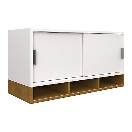 Bush Business Furniture Momentum Hutch with Doors, 36"W, Modern Cherry, Premium Installation