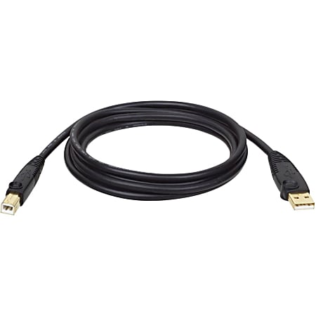 Tripp Lite U022-015 Gold USB 2.0 A/B Cable, 15', Black