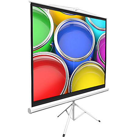 PylePro PRJTP84 84" Manual Projection Screen - Front Projection - 4:3 - Matte White - 50" Height x 66.9" Width - Floor Mount