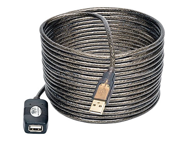Tripp Lite 16ft USB 2.0 Extension Cable Active USB-A Male / USB-A Female 16' - USB extension cable - USB (F) to USB (M) - USB 2.0 - 16 ft - active - black