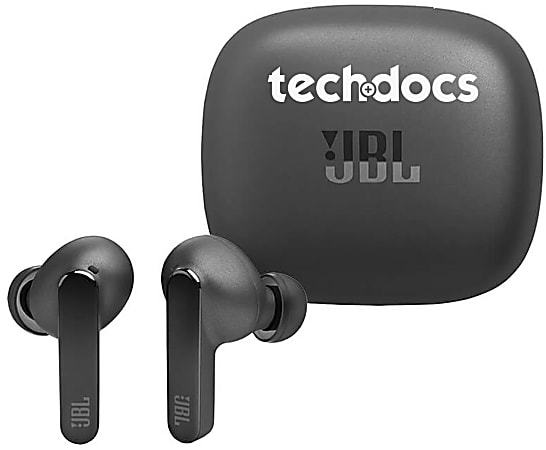 Custom JBL Live Pro 2 TWS Promotional Noise Cancelling Earbuds, 2” x 1-1/2”, Black