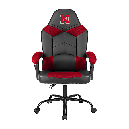 Imperial NCAA Adjustable Oversized Vinyl High-Back Office Task Chair, University Of Nebraska