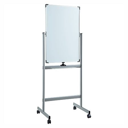 Lorell® Magnetic Dry-Erase Whiteboard Easel, 24" x 36", Aluminum Frame With Silver Finish