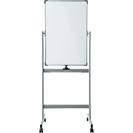 Flipside Magnetic Dry Erase WhiteboardChalk Table Top Easel 20 14 x 18 14  Wood Frame With Brown Finish - Office Depot