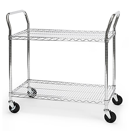 OFM Wire Mobile Cart, 29 3/4"H x 36"W x 18"D, Chrome