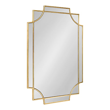 Uniek Kate And Laurel Minuette Decorative Mirror, 35-7/16”H x 23-5/8”W x 9/16”D, Gold