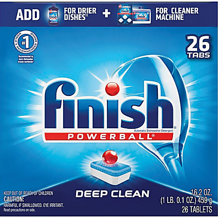 Finish Powerball Dishwasher Tabs - Tablet - 26 / Box - Red, White, Blue