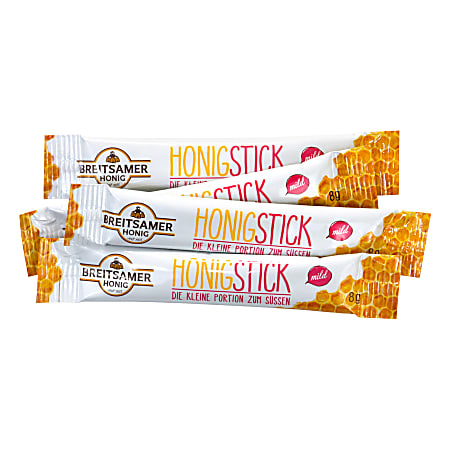 Breitsamer Honig Raw Honey Sticks 22.6 Oz Pack Of 80 Sticks - Office Depot