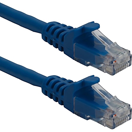 QVS 7ft CAT6A 10Gigabit Ethernet Blue Patch Cord - 7 ft Category 6a Network Cable for Network Device - First End: 1 x RJ-45 Male Network - Second End: 1 x RJ-45 Male Network - Patch Cable - Blue