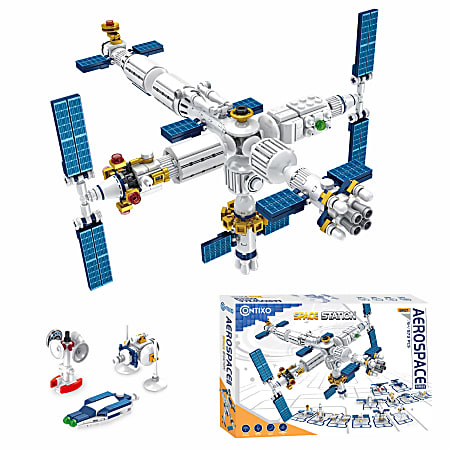 Contixo BK07 Aerospace Series Space Station Building Block Set, Grade 3 – 12, Set Of 573 Pieces