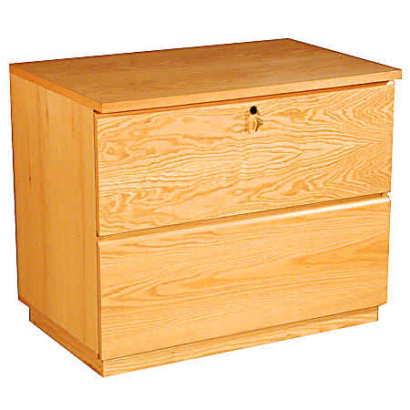 Rush Wood Veneer Office Modulars 36" Lateral File, Red American Oak