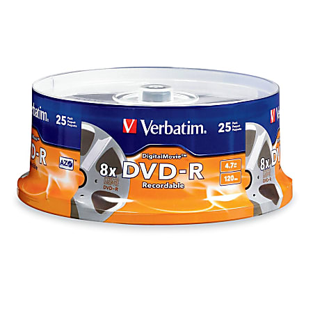 Verbatim DVD-R 4.7GB 8X with DigitalMovie Surface - 25pk Spindle - 4.7GB - 25 Pack