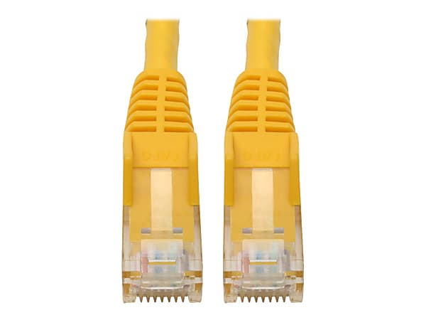 Tripp Lite Cat6 GbE Gigabit Ethernet Snagless Molded Patch Cable UTP Yellow RJ45 M/M 6in 6" - 1 x RJ-45 Male Network - 1 x RJ-45 Male Network - Gold Plated Contact - Yellow