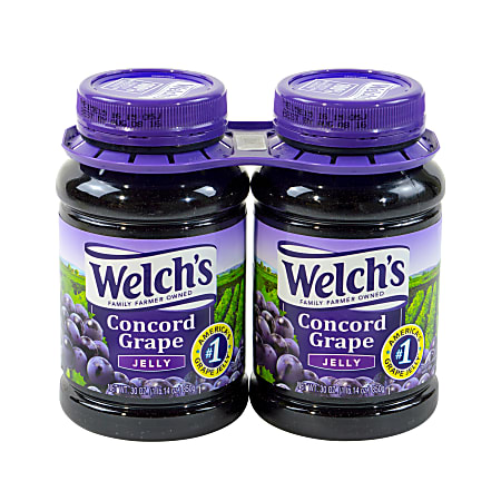 Welch's Concord Grape Jelly, 30 Oz Jar, Pack Of 2